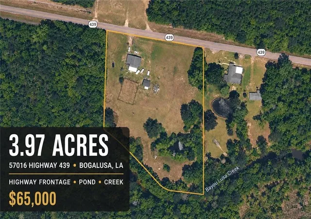 Photo 1 of Land for sale at 57016 Highway 439, Bogalusa, LA 70427 | MLS# 2569213 | Listing updated on 2026-08-20
