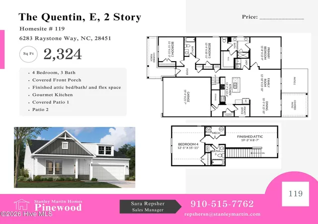 Photo 2 of Single family home for sale at 6283 Raystone Way #119, Leland, NC 28451 | MLS# 100594962 | Listing updated on 2026-09-19