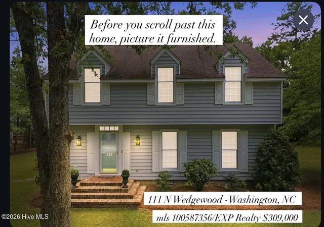 Photo 1 of Single family home for sale at 111 N Wedgewood Dr, Washington, NC 27889 | MLS# 100587356 | Listing updated on 2026-08-27