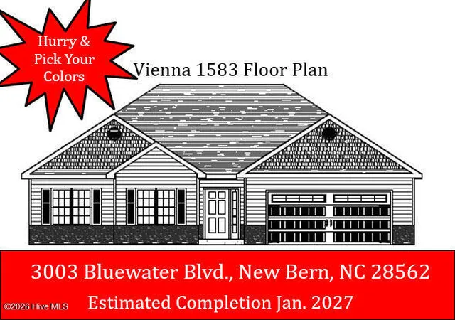 Single family home for sale at 3003 Bluewater Blvd, New Bern, NC 28562 | MLS# 100599078 | Listing updated on 2026-09-08