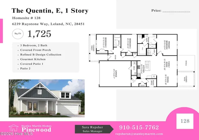 Photo 1 of Single family home for sale at 6239 Raystone Way #128, Leland, NC 28451 | MLS# 100593326 | Listing updated on 2026-10-21