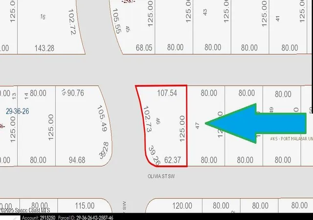 Photo 3 of Land for sale at 797 Olivia St Sw, Palm Bay, FL 32908 | MLS# 1083583 | Listing updated on 2026-09-09