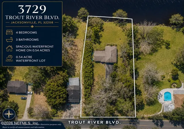 Photo 1 of Single family home for sale at 3729 Trout River Blvd, Jacksonville, FL 32208 | MLS# 2158306 | Listing updated on 2026-09-02