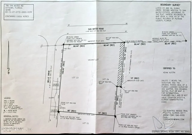 Photo 5 of Land for sale at 788 San Mateo Rd, Satsuma, FL 32189 | MLS# 2161043 | Listing updated on 2026-08-20