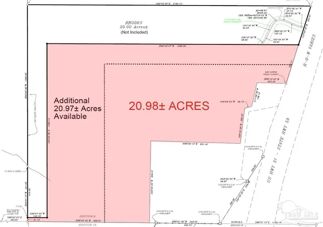 Photo 3 of Land for sale at 39207 1 State Hwy 59, Bay Minette, AL 36507 | MLS# 686958 | Listing updated on 2026-08-24