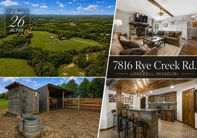 Photo 1 of Single family home for sale at 7816 Rye Creek Rd, Lonedell, MO 63060 | MLS# MIS26014829 | Listing updated on 2026-09-16