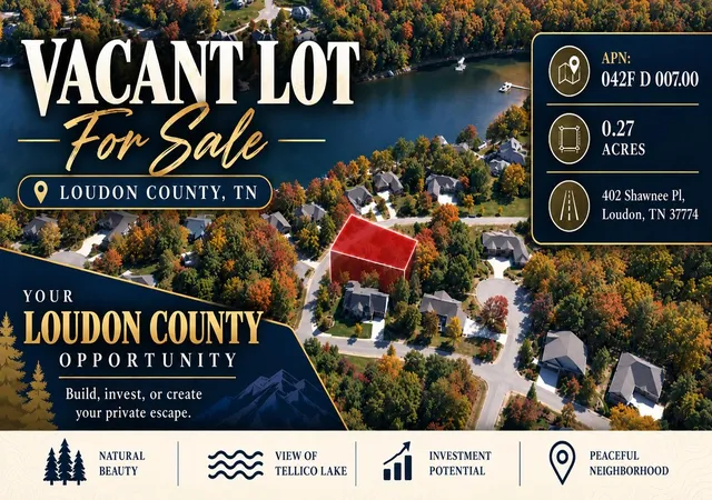 Land for sale at 402 Shawnee Pl, Loudon, TN 37774 | MLS# 3592945