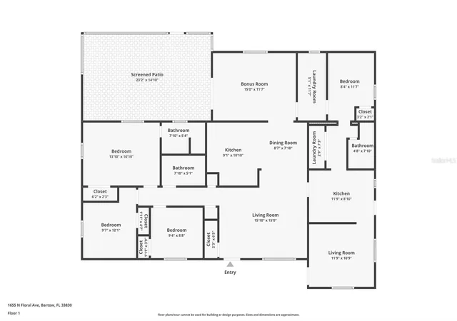 Photo 4 of Single family home for sale at 1655 N Floral Ave, Bartow, FL 33830 | MLS# W7888284 | Listing updated on 2026-09-17
