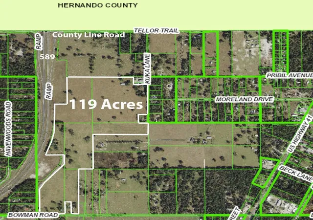 Photo 1 of Land for sale at 20139 Bowman Rd, Spring Hill, FL 34610 | MLS# W7875851 | Listing updated on 2026-04-30