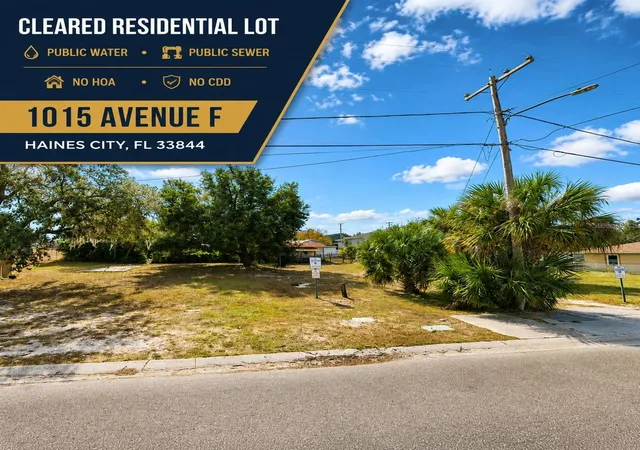 Photo 1 of Land for sale at 1015 Ave F, Haines City, FL 33844 | MLS# TB8477602 | Listing updated on 2026-08-28
