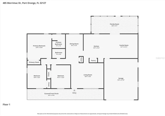 53rd image of 485 Merrimac Dr, Port Orange, FL 32127 | MLS# V4949936