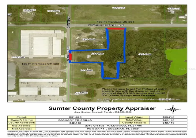 Photo 3 of Land for sale at 2919 County Rd 523, Wildwood, FL 34785 | MLS# G5115689 | Listing updated on 2026-07-30