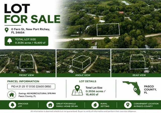 Photo 4 of Land for sale at Fern St, New Port Richey, FL 34654 | MLS# TB8536472 | Listing updated on 2026-08-20