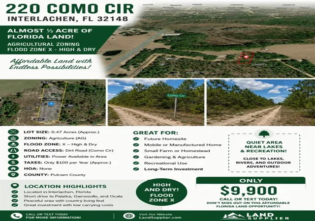 Photo 9 of Land for sale at 220 Como Cir, Interlachen, FL 32148 | MLS# TB8542756 | Listing updated on 2026-08-27