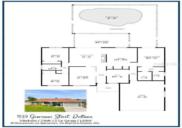 Photo 1 of Single family home for sale at 1239 Giovanni St, Deltona, FL 32725 | MLS# O6443032 | Listing updated on 2026-09-19