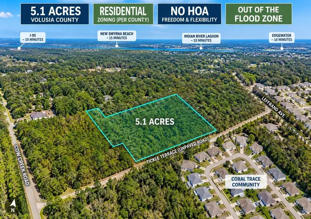 Photo 1 of Land for sale at 3270 Tickle Ter, Edgewater, FL 32132 | MLS# O6448455 | Listing updated on 2026-10-09