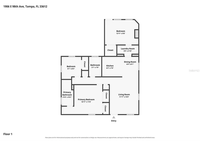 Photo 1 of Single family home for sale at 1906 E 98th Avenue, Tampa, FL 33612 | MLS# TB8556764 | Listing updated on 2026-10-28