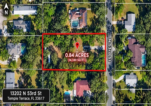 Photo 1 of Land for sale at 13202 N 53rd Street, Temple Terrace, FL 33617 | MLS# TB8560202 | Listing updated on 2026-10-22