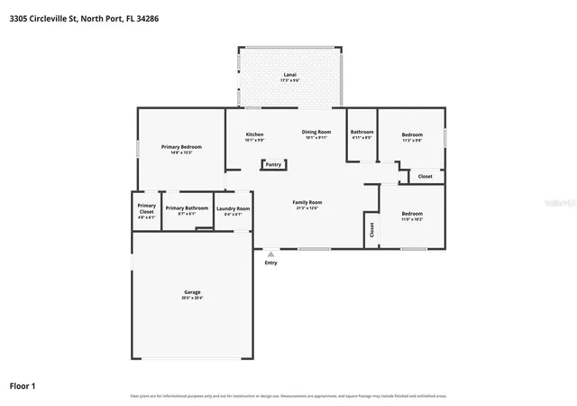 Photo 1 of Single family home for sale at 3305 Circleville St, North Port, FL 34286 | MLS# C7532350 | Listing updated on 2026-10-23
