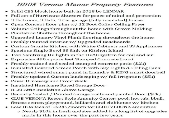 Photo 3 of Single family home for sale at 10105 Verona Manor, Vero Beach, FL 32966 | MLS# B26048000 | Listing updated on 2026-10-06