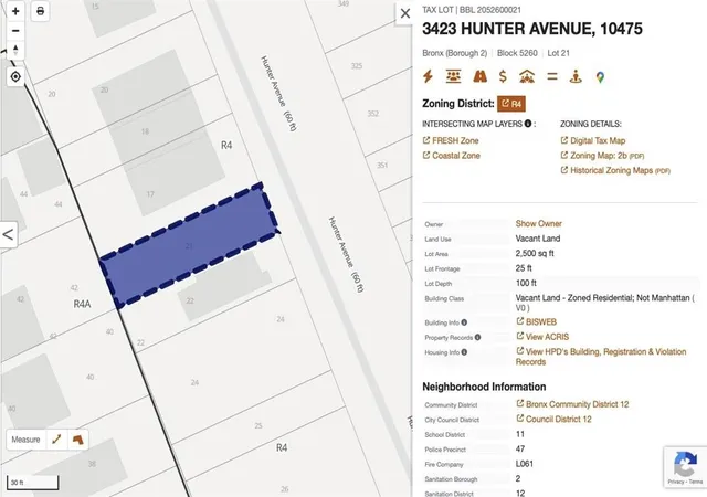 Photo 2 of Land for sale at 3423 Hunter Ave, Bronx, NY 10475 | MLS# H6319569 | Listing updated on 2026-07-13