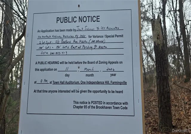 Photo 3 of Land for sale at Vl(1) Bedford Ave, Brookhaven, NY 11950 | MLS# 970765 | Listing updated on 2026-04-15