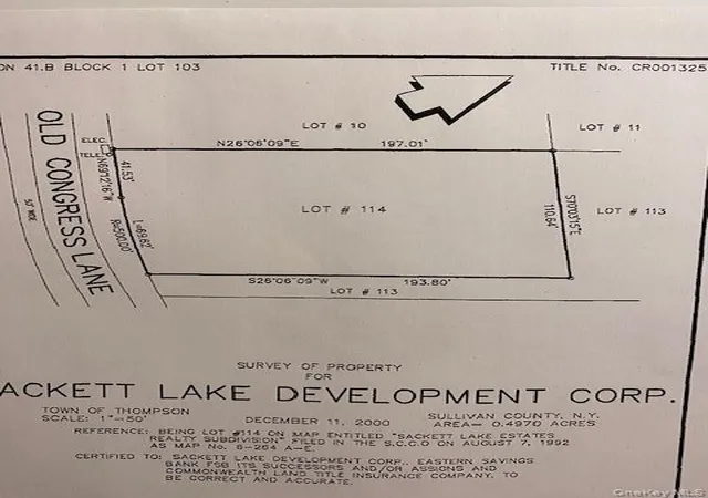 Homes for sale in Thompson, NY | Lot 114 Old Congress Rd, Thompson, NY 12701 | MLS# 994431