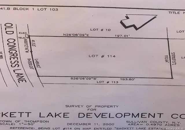 Homes for sale in Thompson, NY | Lot 114 Old Congress Rd, Thompson, NY 12701 | MLS# 994431