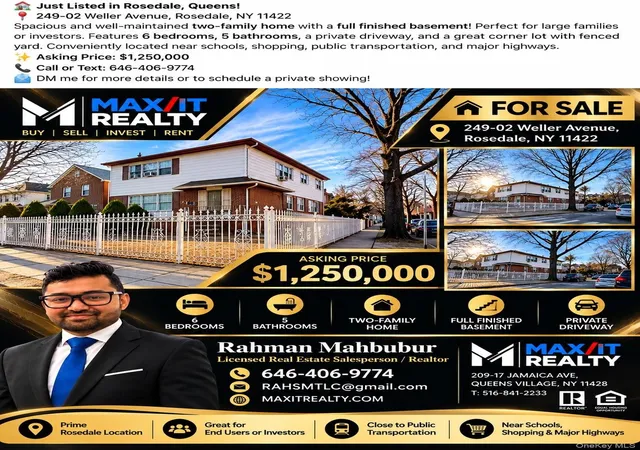 Photo 2 of House for sale at 249-02 Weller Ave, Rosedale, NY 11422 | MLS# 1061312 | Listing updated on 2026-10-22