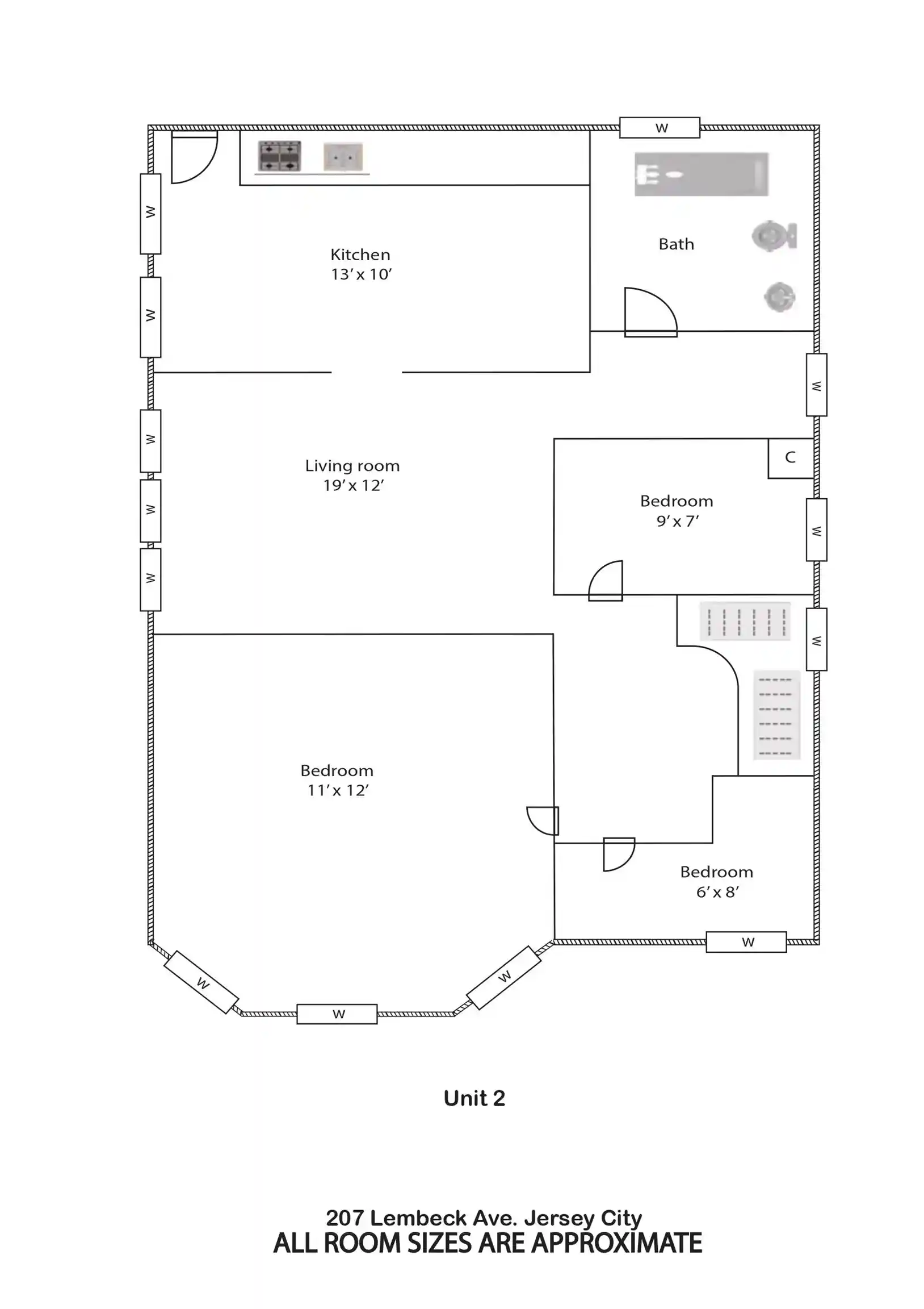 Listing Photo 5 - Condo for sale in building located at 207 Lembeck Ave, Jersey City, NJ 07305