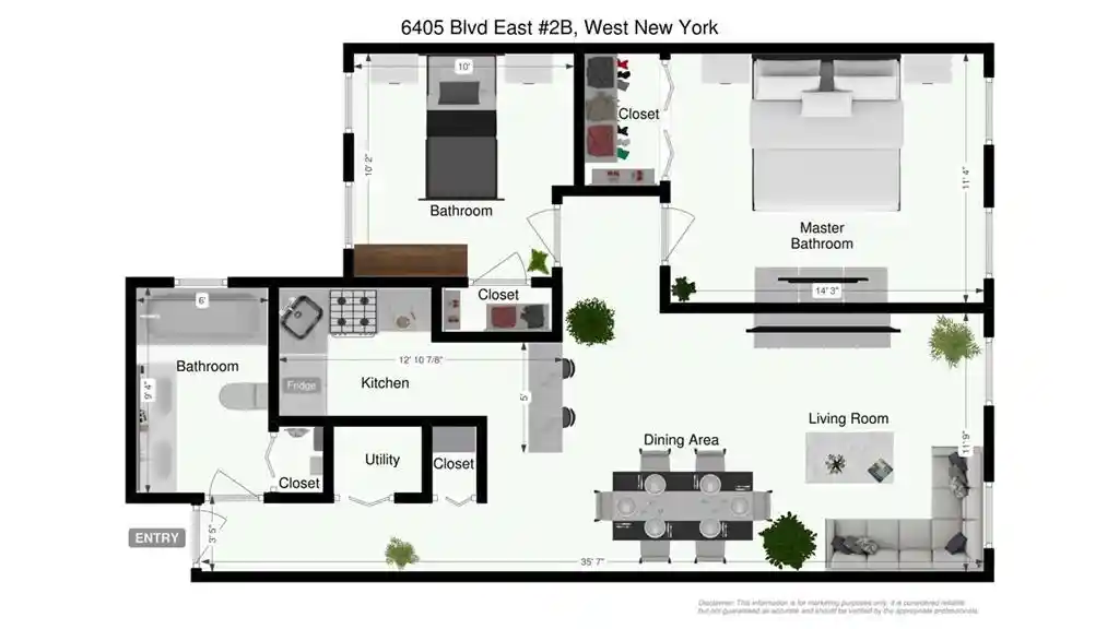Listing Photo 4 - Condo for sale in building located at 6405Th Blvd E, West New York, NJ 07093 - Unit #B2