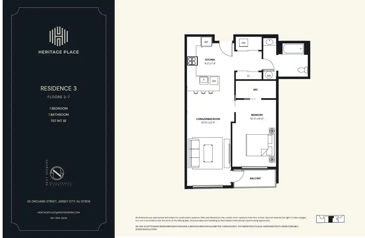 Photo 3 of Sale Pending at 35 Orchard St #603, Jersey City, NJ 07306 | MLS# 260012343 | Listing updated on 2026-08-20
