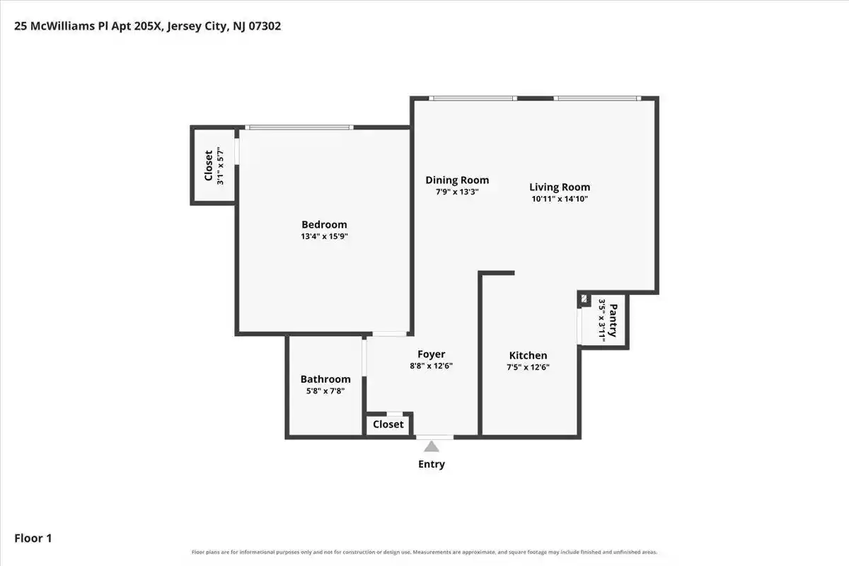 Listing Photo 5 - Condo for sale in building located at 25 Mcwilliams Pl, Jersey City, NJ 07302 - Unit #205