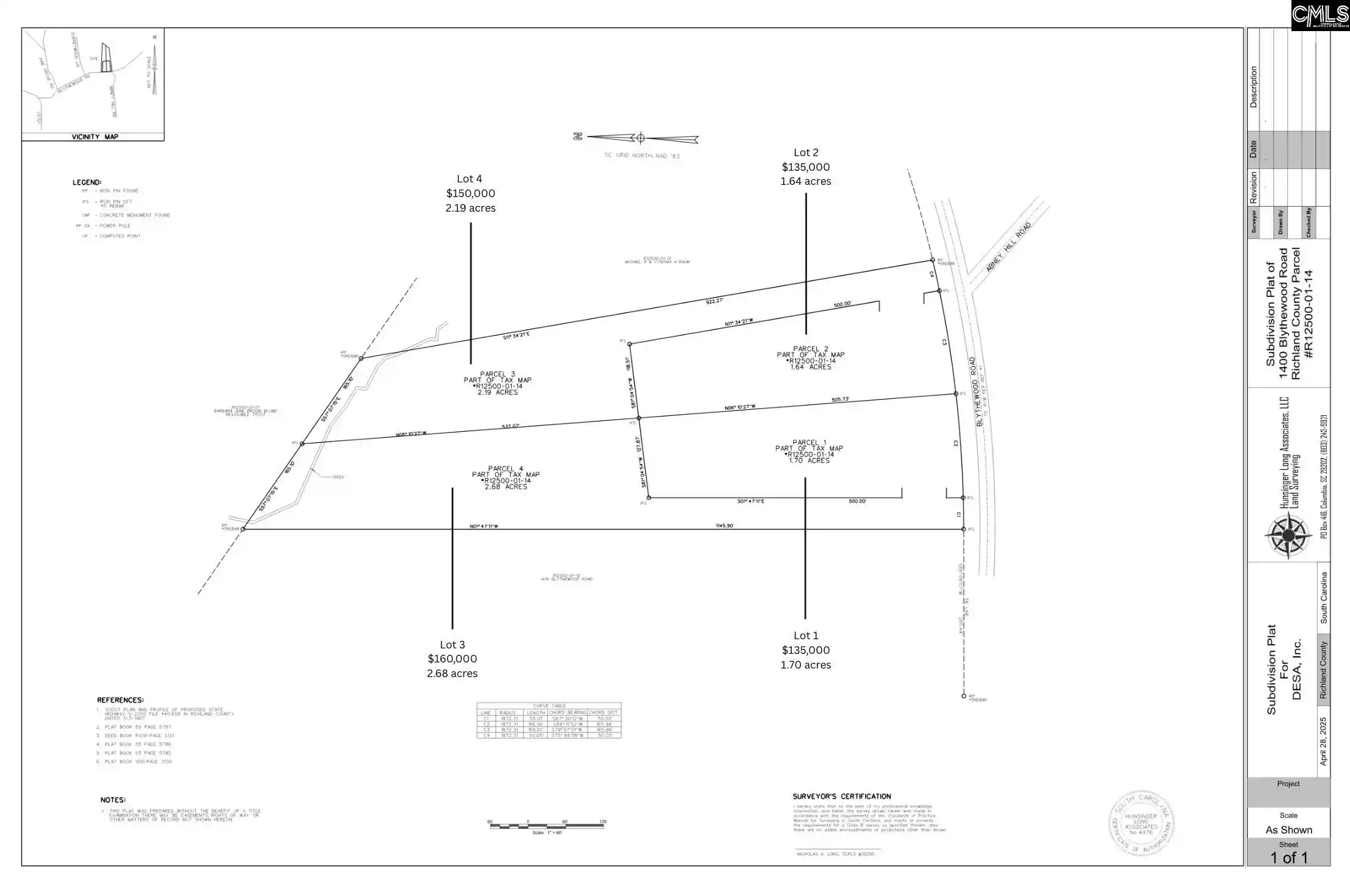 Photo 1 of Land for sale at 1400 Blythewood #Lot 4, Blythewood, SC 29016 | MLS# 621408 | Listing updated on 2026-06-01
