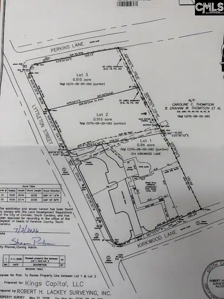 Photo 3 of Land for sale at 2100 Lyttleton, Camden, SC 29020 | MLS# 644275 | Listing updated on 2026-10-02