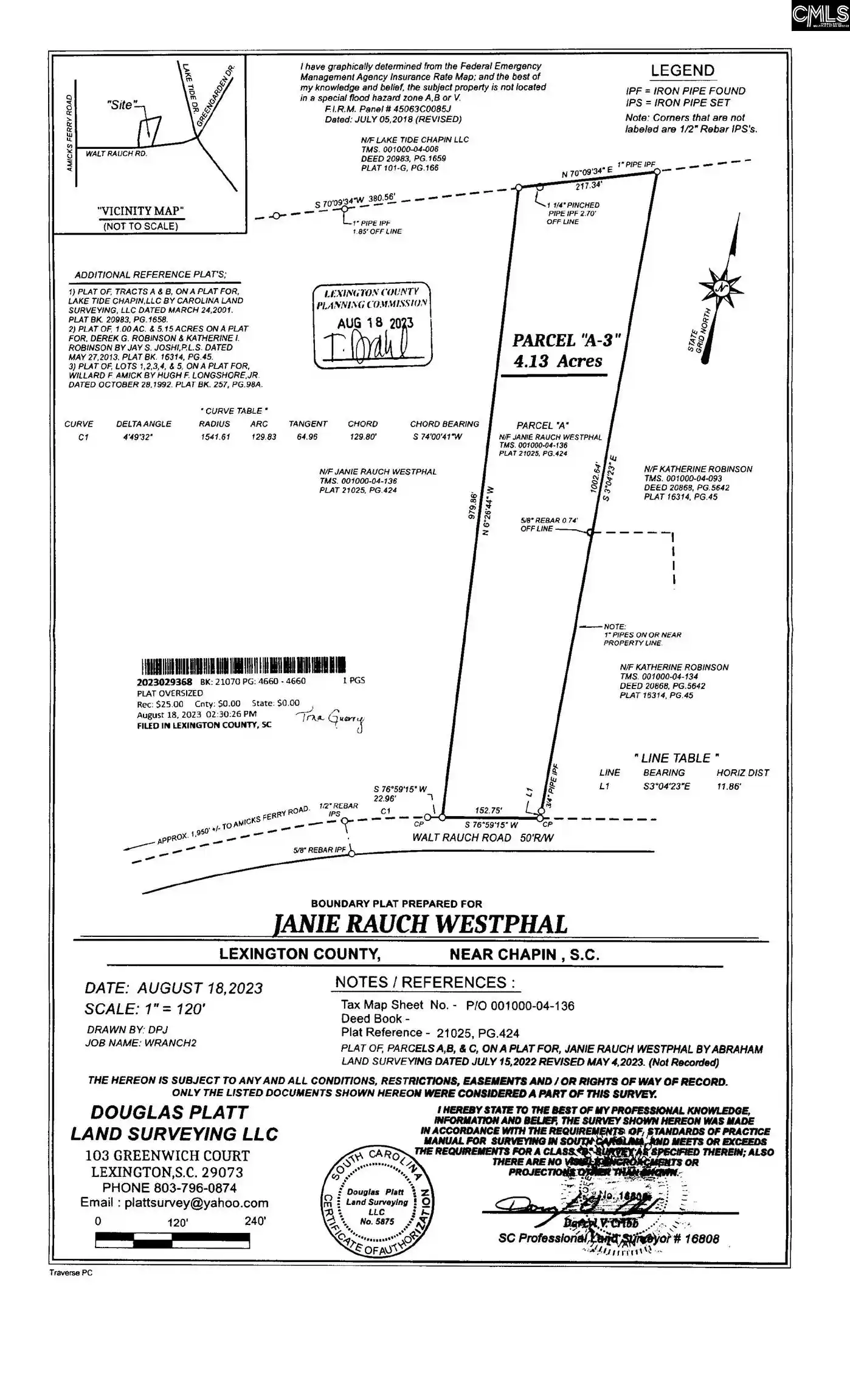 Photo 1 of Land for sale at 0 Walt Rauch, Chapin, SC 29036 | MLS# 644404 | Listing updated on 2026-10-13
