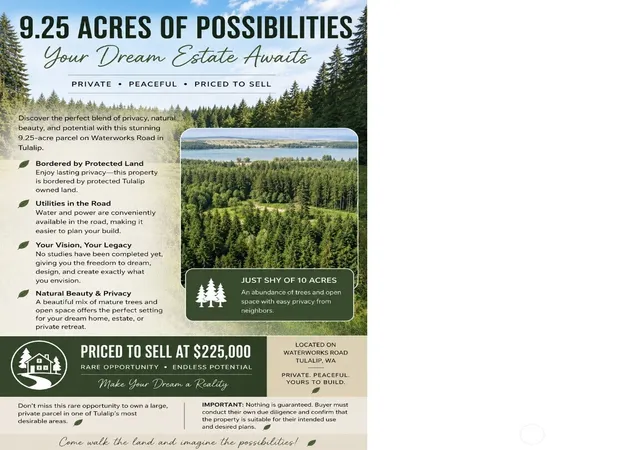 Photo 1 of Land for sale at 9 Xxx Waterworks, Tulalip, WA 98271 | MLS# NWM2567941 | Listing updated on 2026-09-21