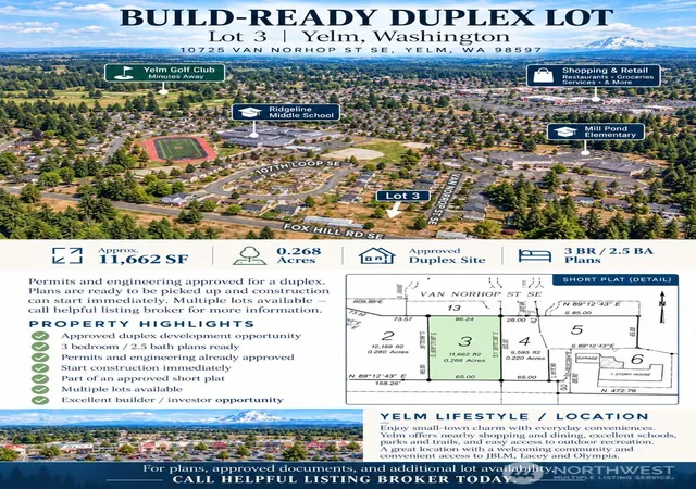Photo 2 of Land for sale at 10725 Van Norhop St Se, Yelm, WA 98597 | MLS# NWM2590694 | Listing updated on 2026-10-03