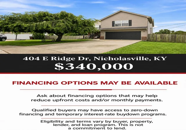Photo 3 of Single family home for sale at 404 E Ridge Dr, Nicholasville, KY 40356 | MLS# 26019901 | Listing updated on 2026-10-08