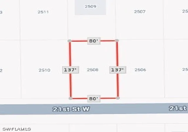 Unimproved Land at 2508 21st Street W, Lehigh Acres, FL 33971 | MLS# 225022868 | | Sold on 2025-07-03