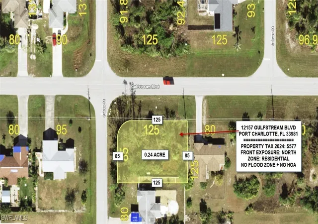 Photo 1 of Land for sale at 12157 Gulfstream Blvd, Port Charlotte, FL 33981 | MLS# 225009508 | Listing updated on 2026-05-02
