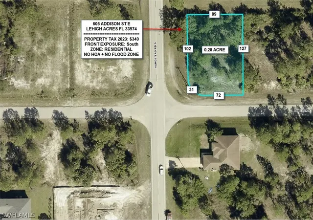 Photo 1 of Land for sale at 605 Addison St E, Lehigh Acres, FL 33974 | MLS# 224040658 | Listing updated on 2026-05-02