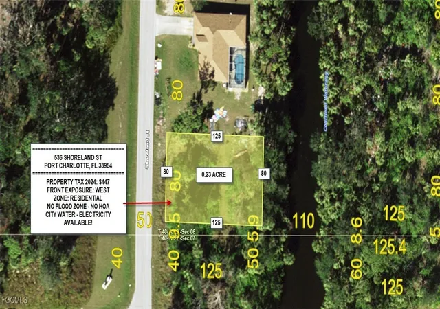 Photo 1 of Land for sale at 536 Shoreland St, Port Charlotte, FL 33954 | MLS# 2025018588 | Listing updated on 2026-05-02