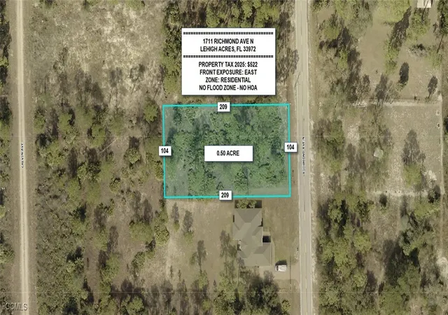 Photo 1 of Land for sale at 1711 Richmond Ave N, Lehigh Acres, FL 33972 | MLS# 2025021803 | Listing updated on 2026-05-27