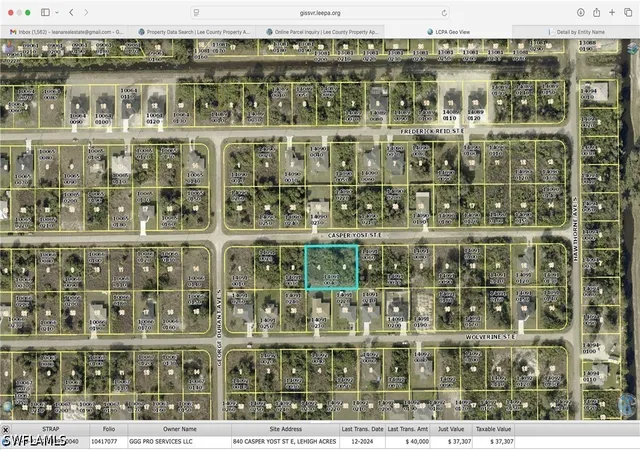 Photo 1 of Land for sale at 840 Casper Yost St E, Lehigh Acres, FL 33974 | MLS# 226019592 | Listing updated on 2026-05-15