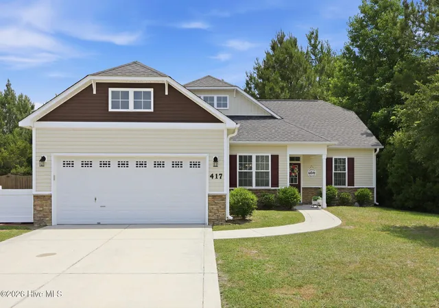 Photo 1 of Single family home for sale at 417 Cyrus Thompson Dr, Jacksonville, NC 28546 | MLS# 100581150 | Listing updated on 2026-08-18
