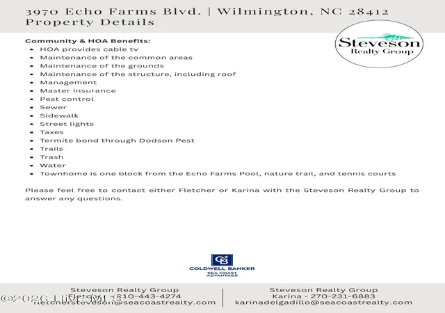 Homes for sale in Wilmington, NC | 3970 Echo Farms Blvd, Wilmington, NC 28412 | MLS# 100580518