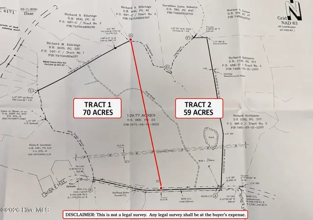 Photo 1 of Land for sale at Tbd Roberdel School Rd, Rockingham, NC 28379 | MLS# 100594180 | Listing updated on 2026-08-08
