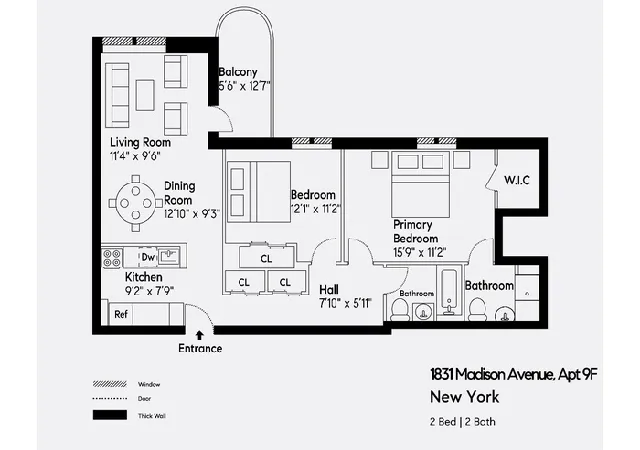 Photo 2 of Sale Pending at 1831 Madison Ave #9-F, New York, NY 10035 | MLS# RLS20083932 | Listing updated on 2026-04-30