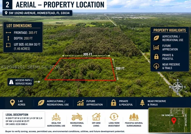 1st image of Sw 192nd Avenue, Homestead, FL 33034 | MLS# A12046201